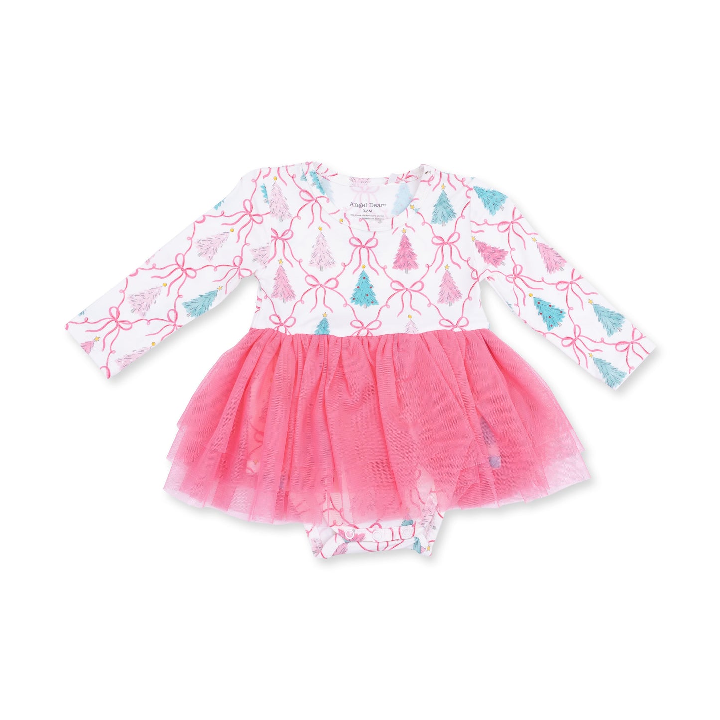 Bow Trellis Tree - Long Sleeve Tutu Bodysuit Dress