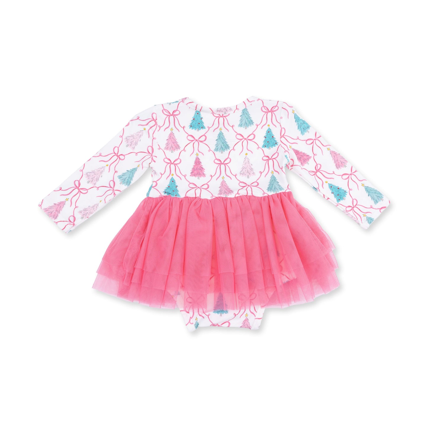 Bow Trellis Tree - Long Sleeve Tutu Bodysuit Dress