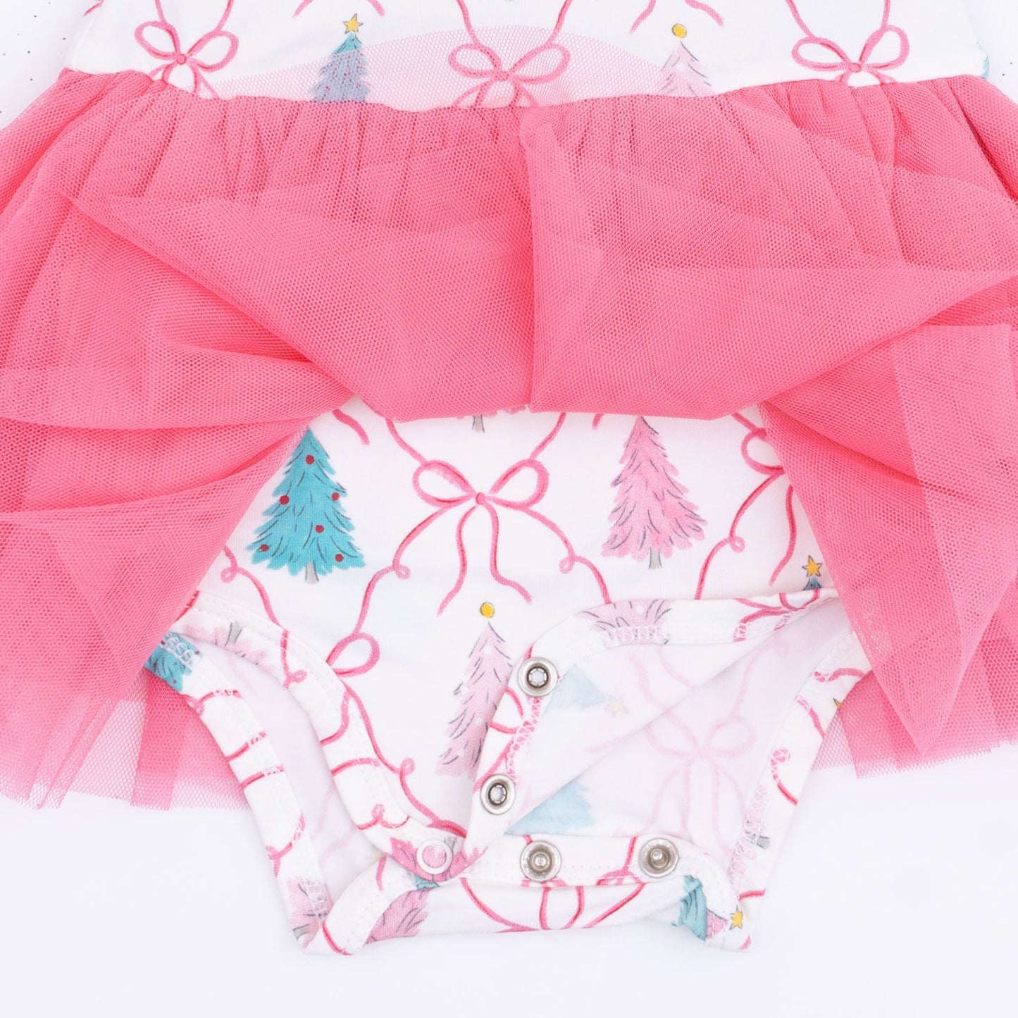 Bow Trellis Tree - Long Sleeve Tutu Bodysuit Dress