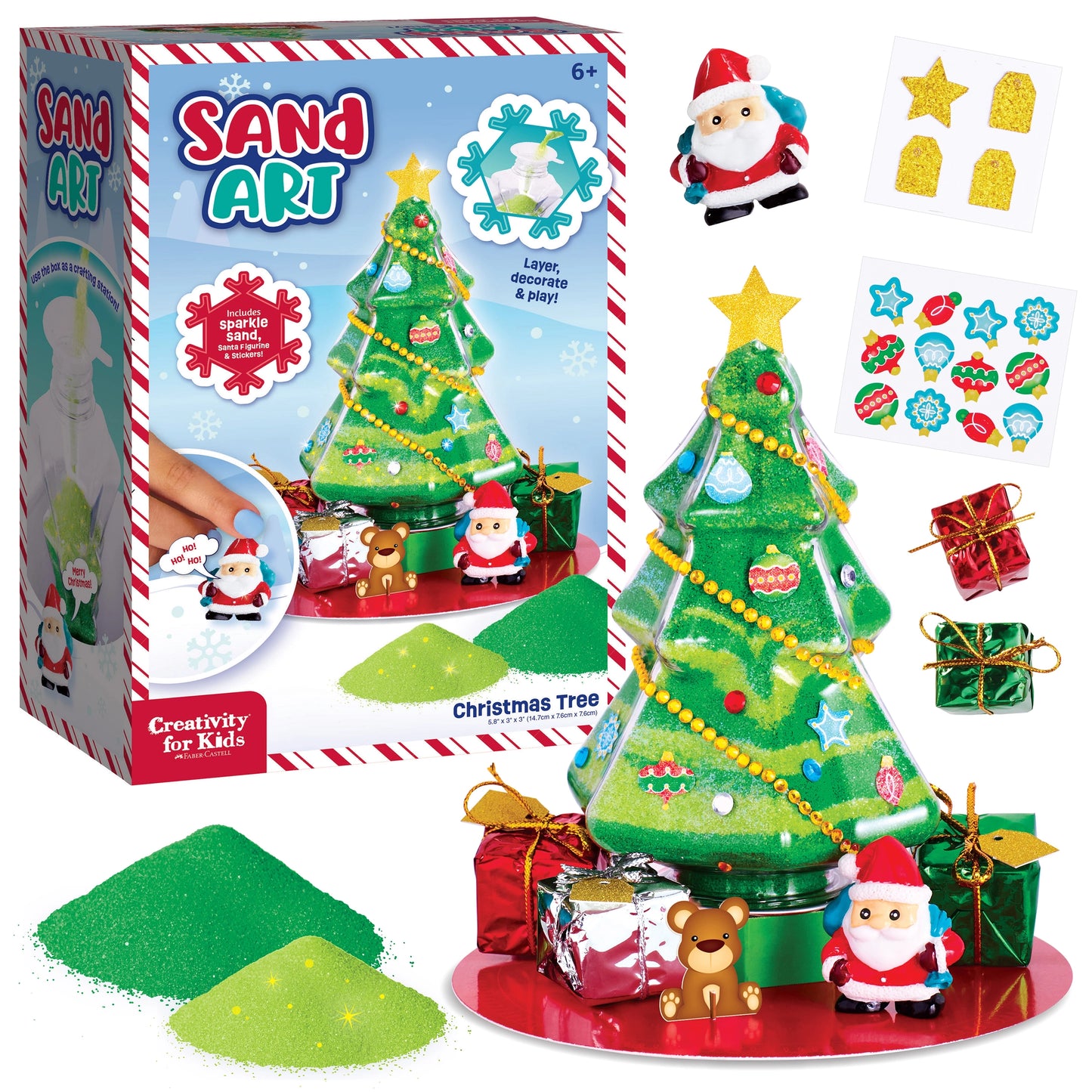 Sand Art Christmas Tree Holiday Craft Kit For Kids