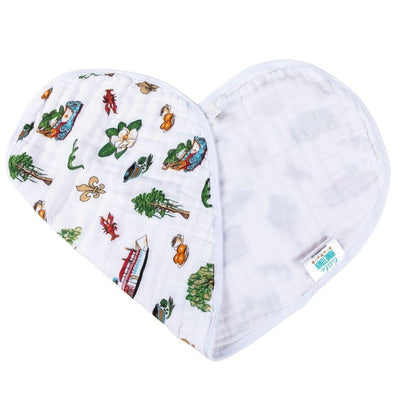 Little Hometown Louisiana Baby 2-in-1 Burp Cloth & Baby Bib | Bamboo Baby Burp Cloth | Louisiana Baby Gift