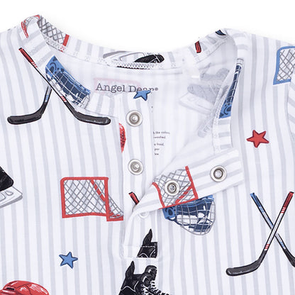 Hockey Stripe - Long Sleeve Henley