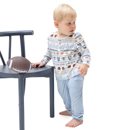 Football Stripe - Long Sleeve Henley and Jogger