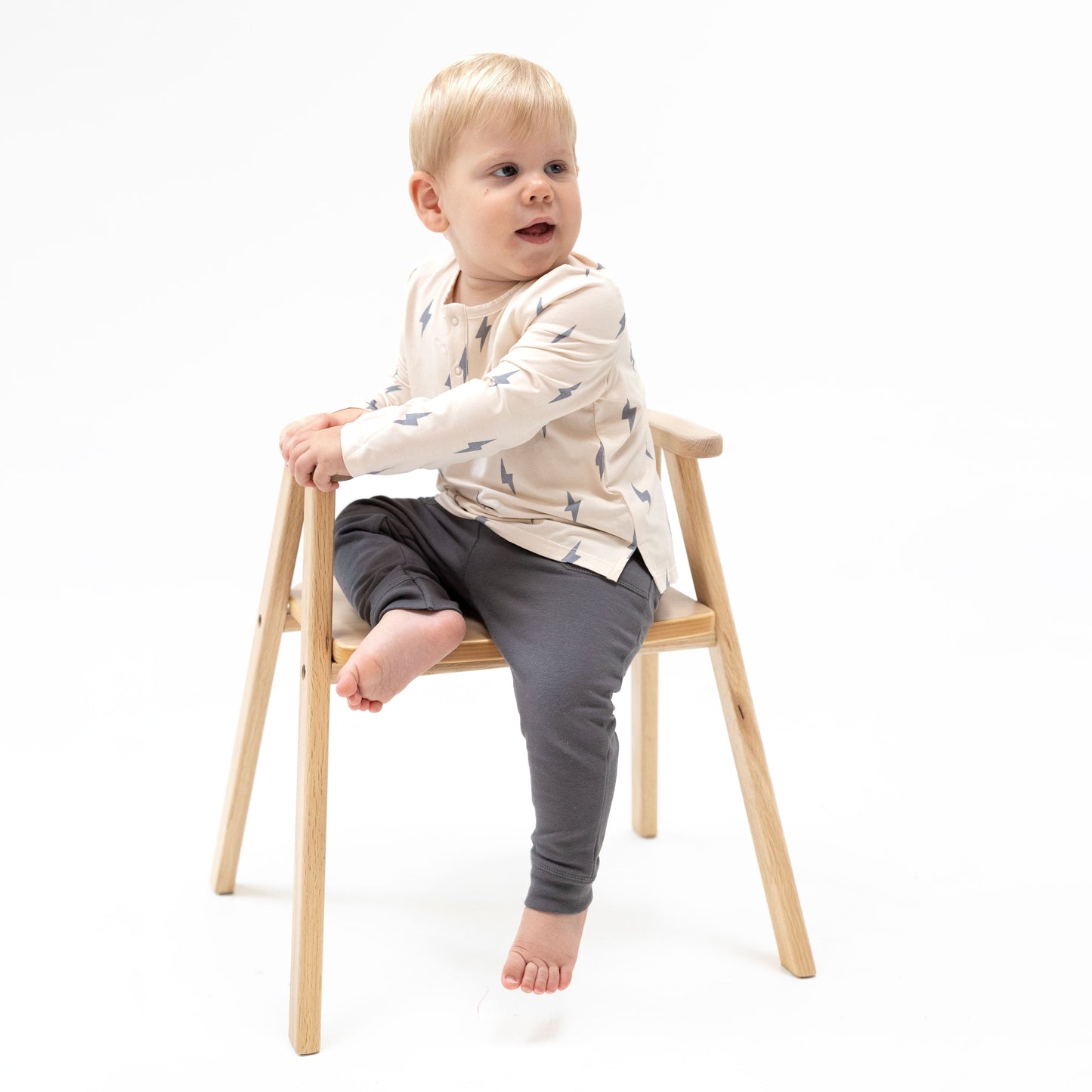 Mini Lightning Bolt - Long Sleeve Henley and Jogger