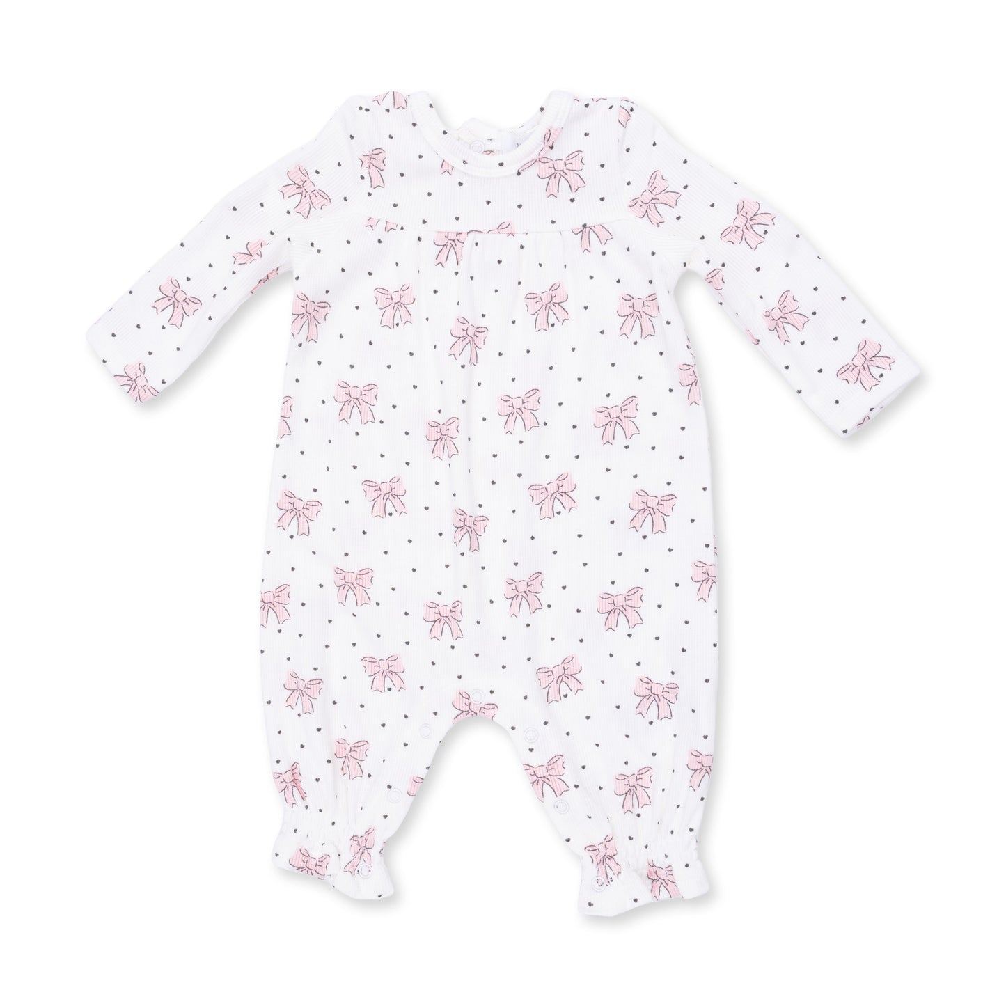 Bows and Hearts - Cuffed Sleeve Romper
