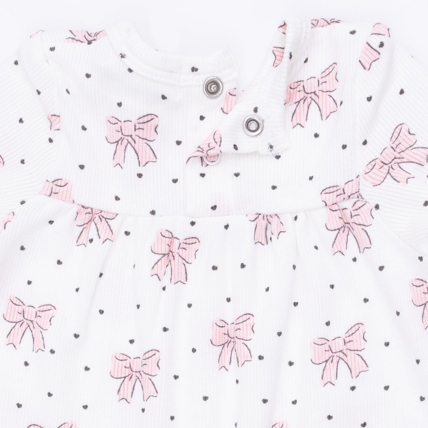 Bows and Hearts - Cuffed Sleeve Romper