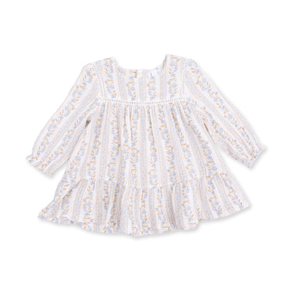 Catarina Floral - Puffed Long Sleeve Tiered Dress and Leggings