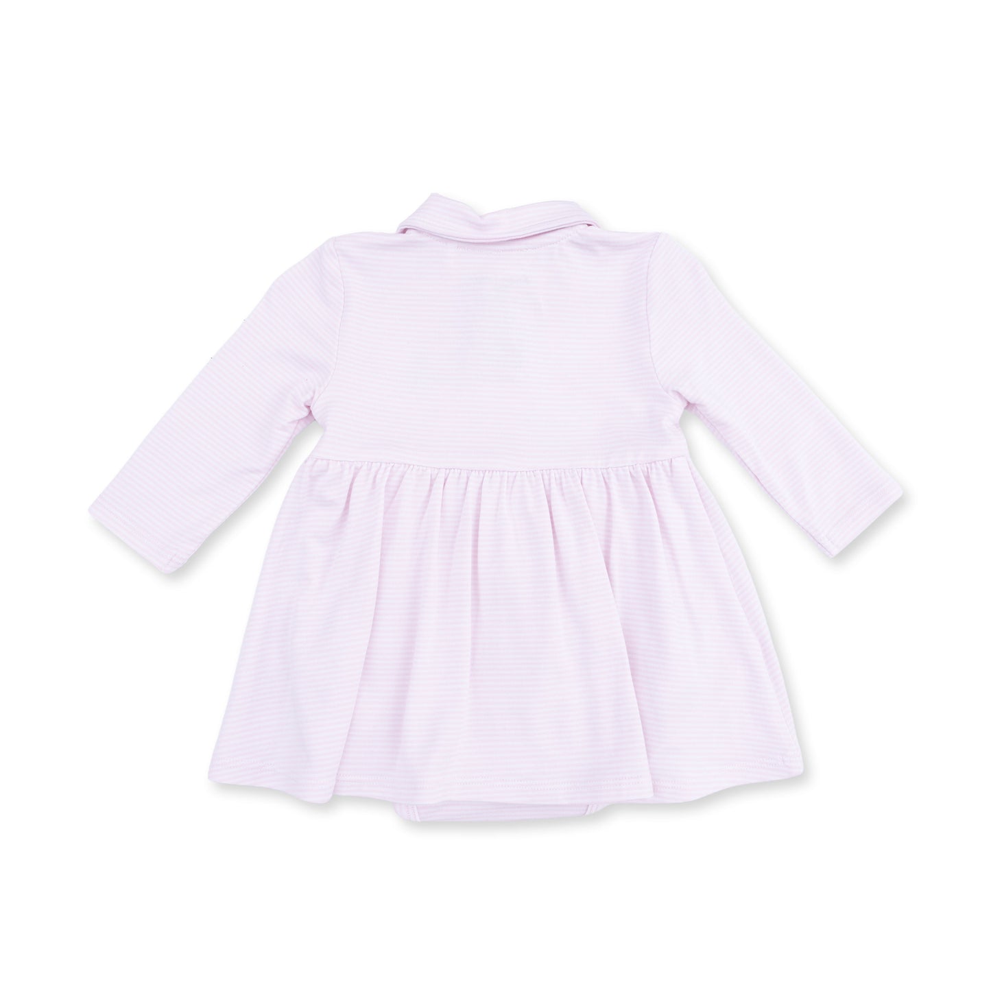 Cheer Pink Micro Stripe - Long Sleeve Tennis Bodysuit Dress
