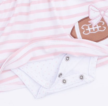 Football Dot and Stripe - Long Sleeve Tennis Bodysuit Dress