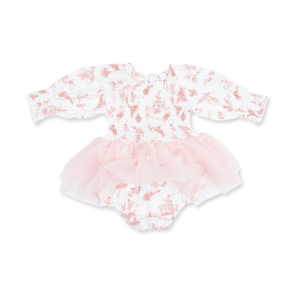 Ballet Toile - Long Sleeve Smocked Bubble with Tutu