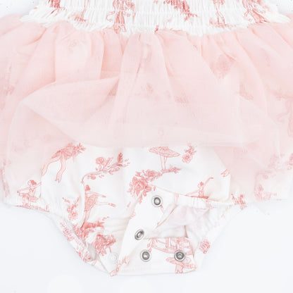 Ballet Toile - Long Sleeve Smocked Bubble with Tutu