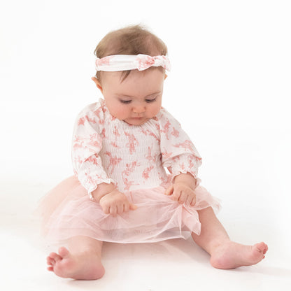 Ballet Toile - Long Sleeve Smocked Bubble with Tutu