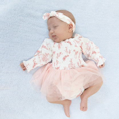 Ballet Toile - Long Sleeve Smocked Bubble with Tutu