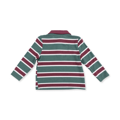 Rugby Stripe Green - Long Sleeve Polo and Jogger