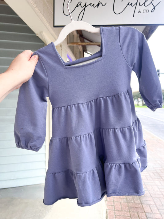 Dusty Blue Dress - Cajun Cuties & Co