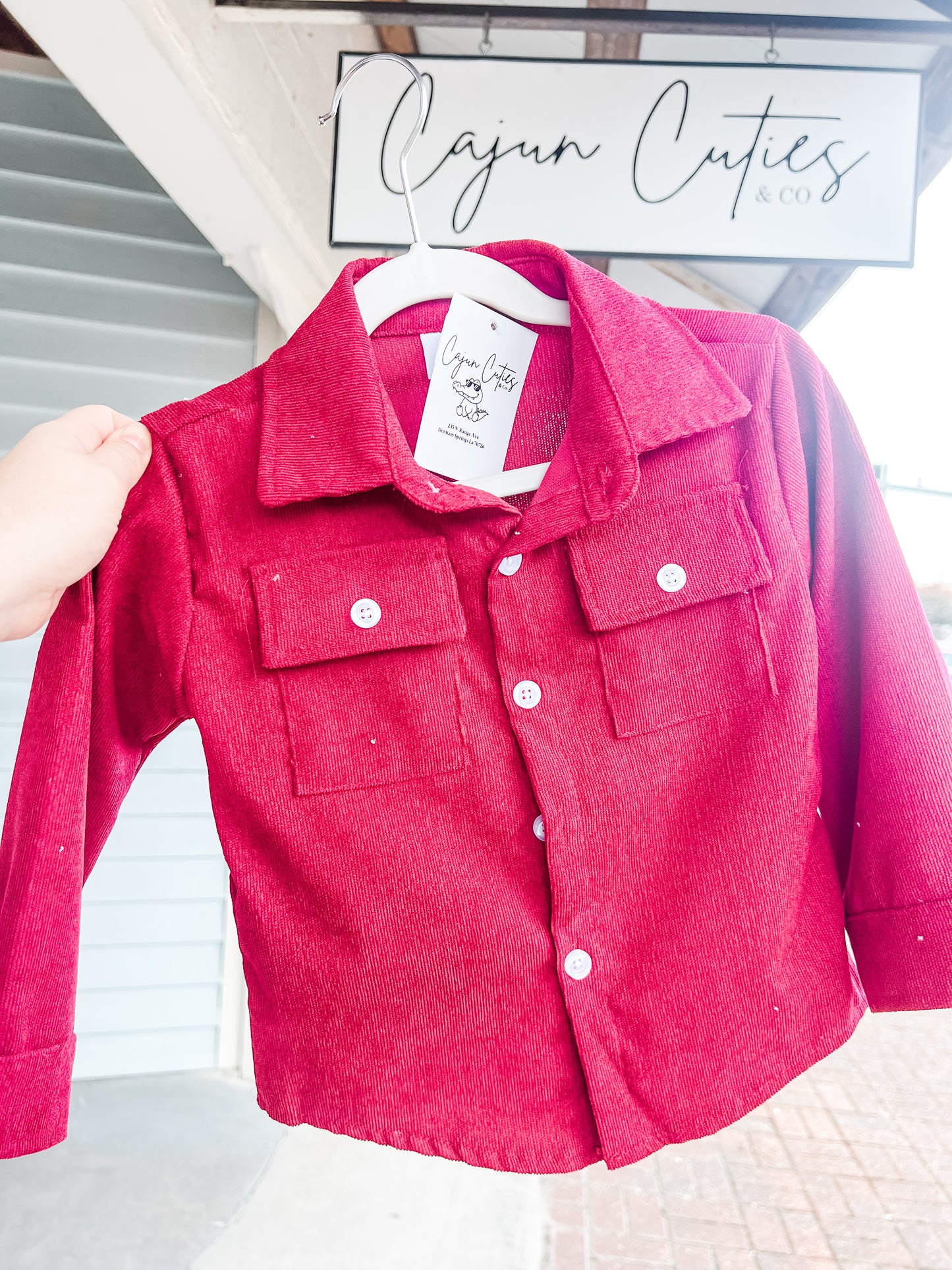 Marroon Button Down - Cajun Cuties & Co