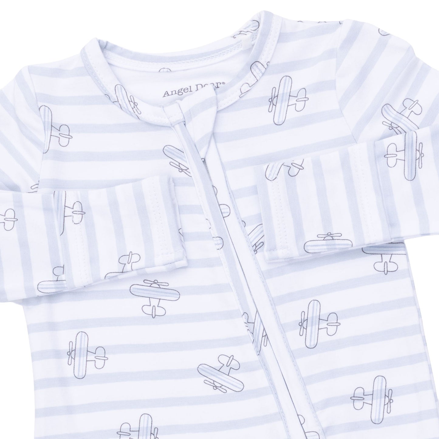 Airplane Stripe - 2 Way Zipper Footie