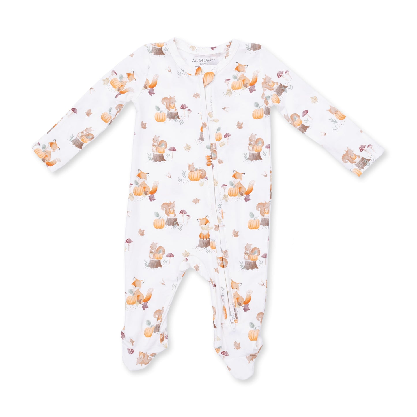 Woodland Animals with Pumpkins - 2 Way Zipper Footie