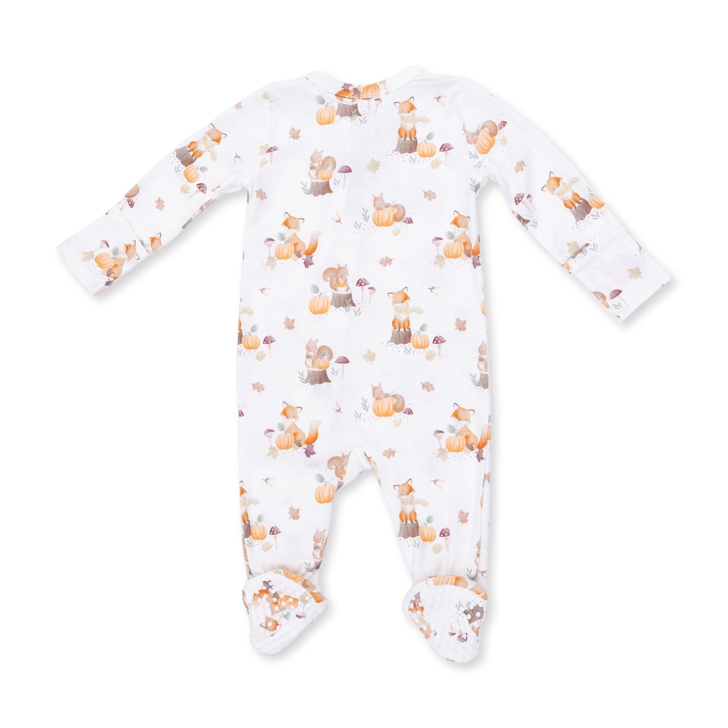 Woodland Animals with Pumpkins - 2 Way Zipper Footie