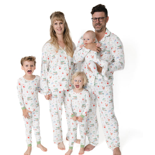 Beach Christmas - Bamboo - Adult Long Sleeve Coat Style and Pant with Pockets
