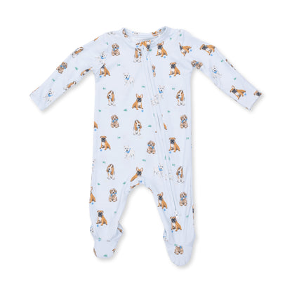 Bestie Dogs Blue - 2 Way Zipper Footie