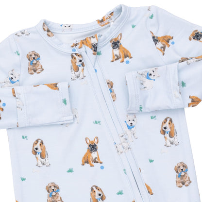 Bestie Dogs Blue - 2 Way Zipper Footie