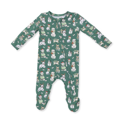 Christmas Dogs Uni - 2 Way Zipper Footie