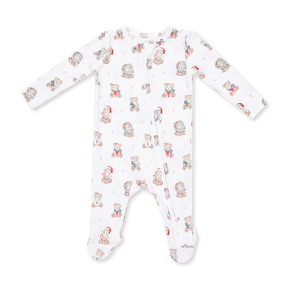 Christmas Teddy Bears Uni - 2 Way Zipper Footie