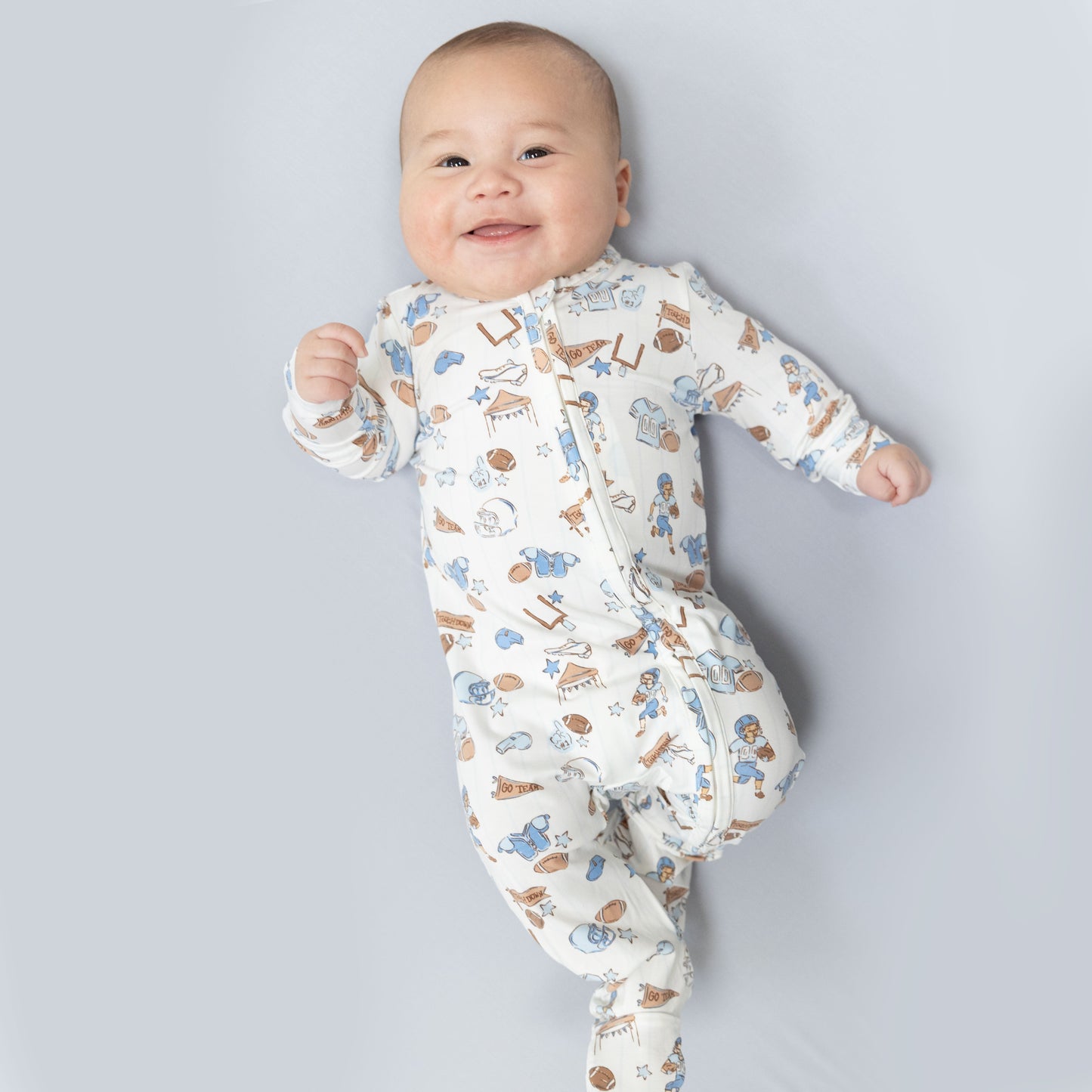 Football Nursery - 2 Way Zipper Footie