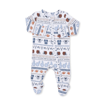 Football Stripe - 2 Way Zipper Footie