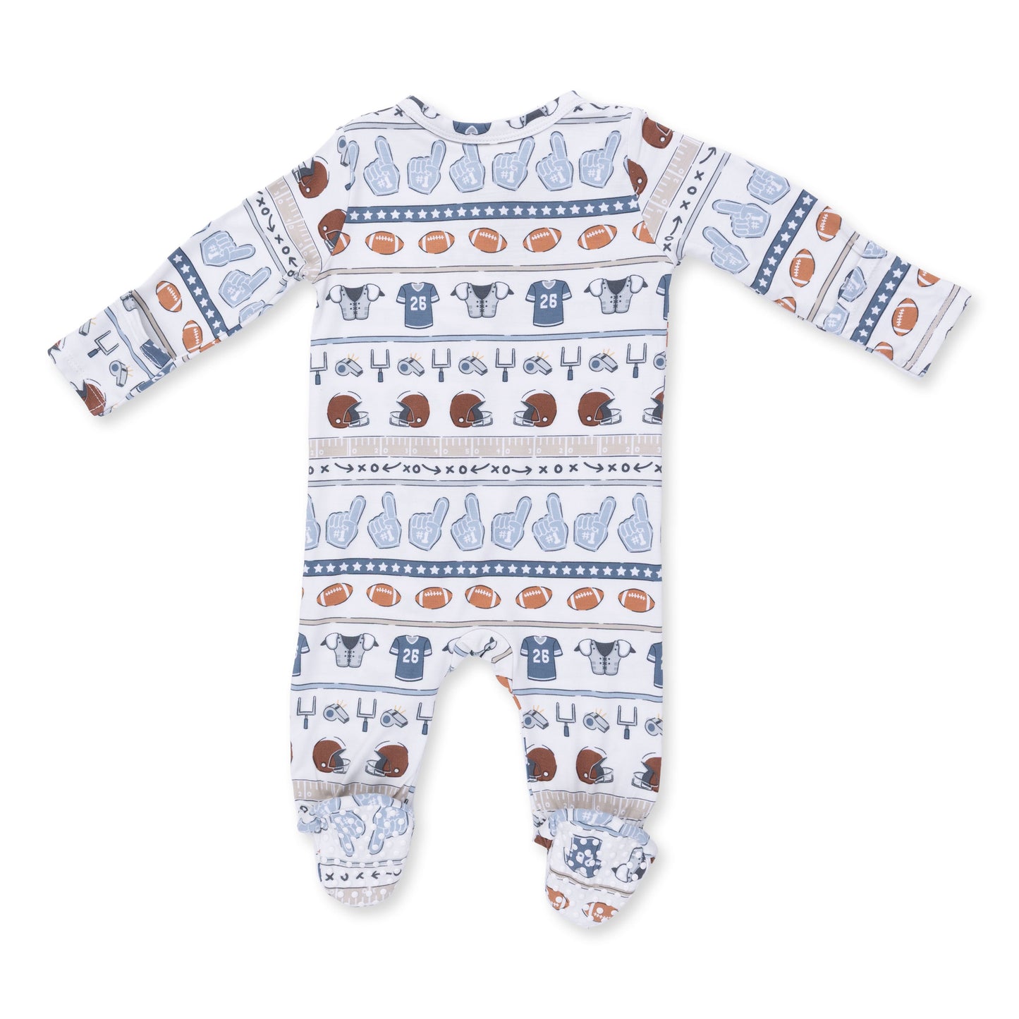 Football Stripe - 2 Way Zipper Footie