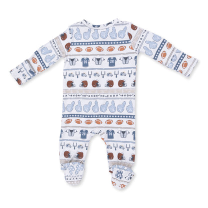 Football Stripe - 2 Way Zipper Footie