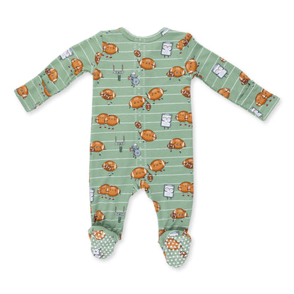 Footballs Playing Football - 2 Way Zipper Footie