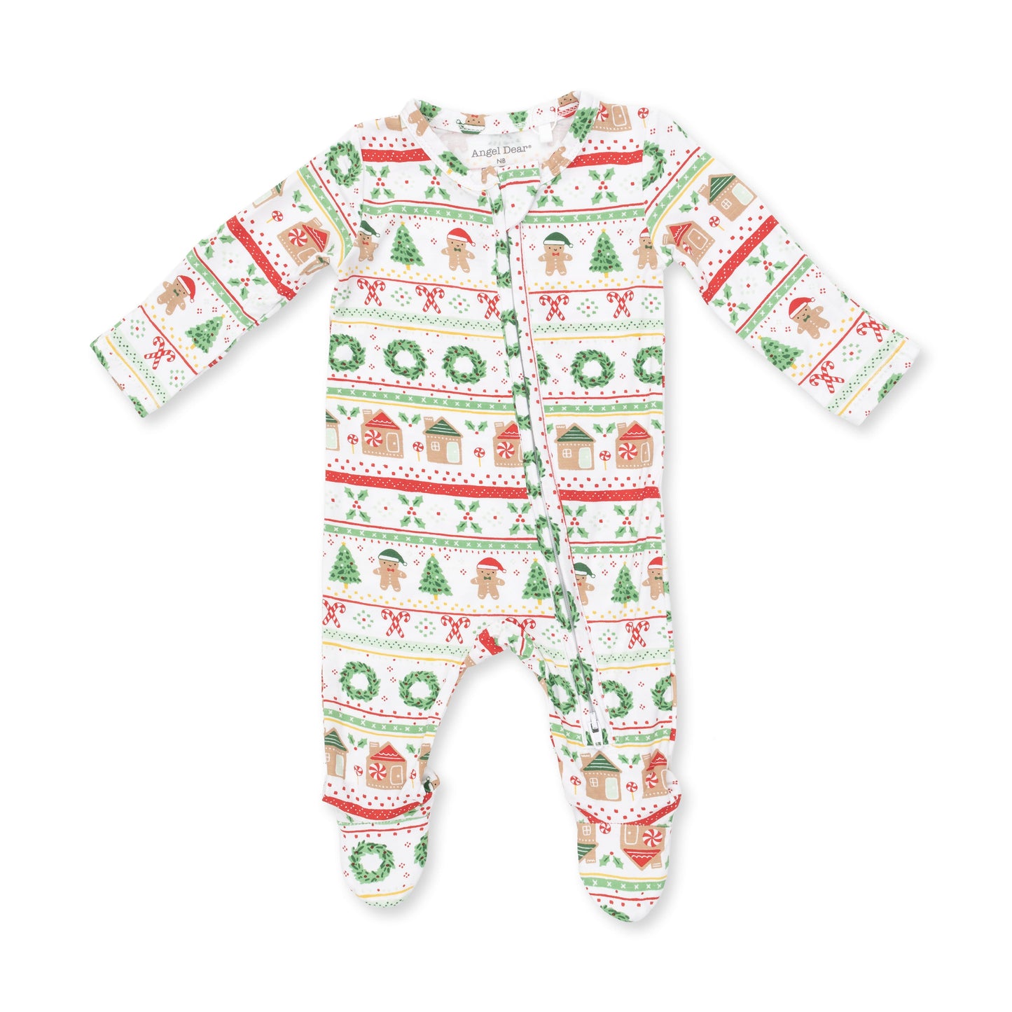 Gingerbread Fair Isle Uni - 2 Way Zipper Footie
