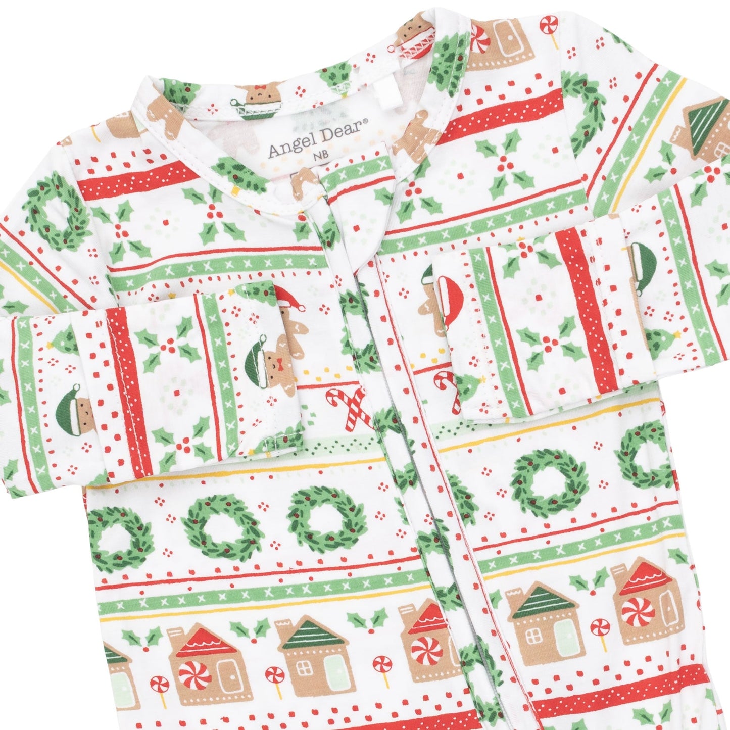 Gingerbread Fair Isle Uni - 2 Way Zipper Footie
