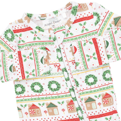 Gingerbread Fair Isle Uni - 2 Way Zipper Footie