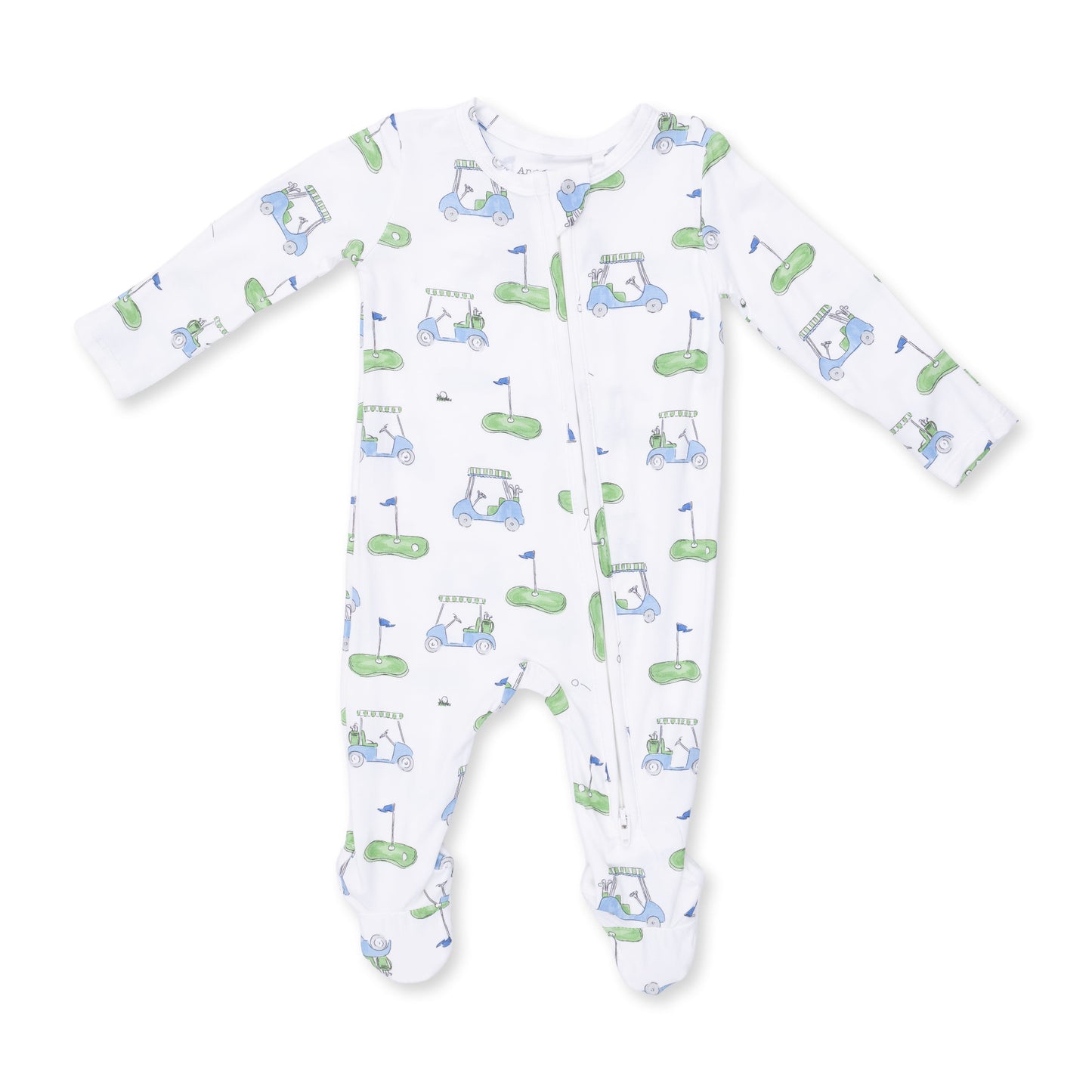 Golf Carts Blue - 2 Way Zipper Footie