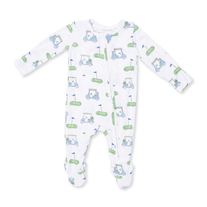 Golf Carts Blue - 2 Way Zipper Footie
