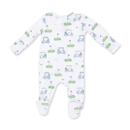 Golf Carts Blue - 2 Way Zipper Footie
