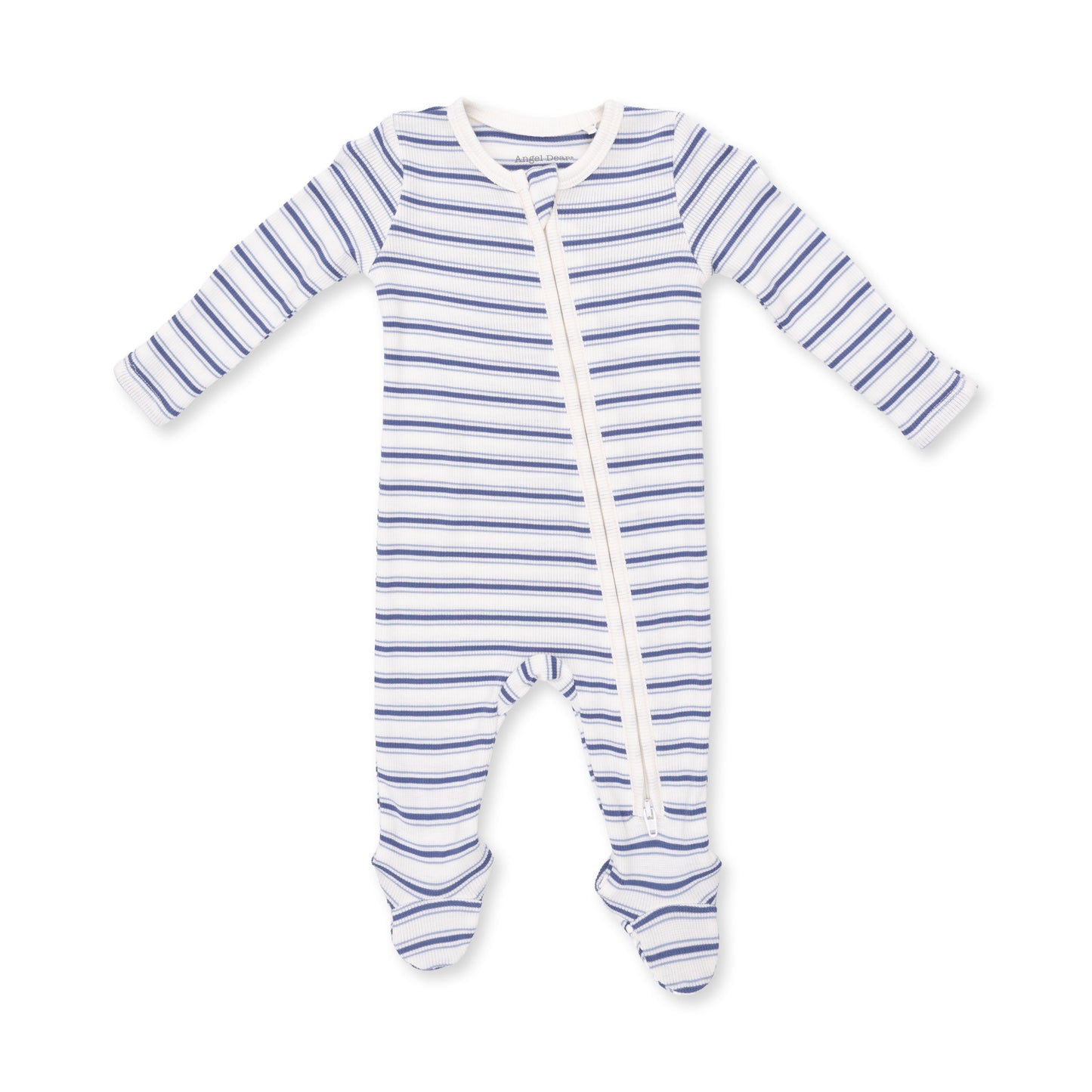 Vintage Stripe Blue - 2 Way Zipper Footie