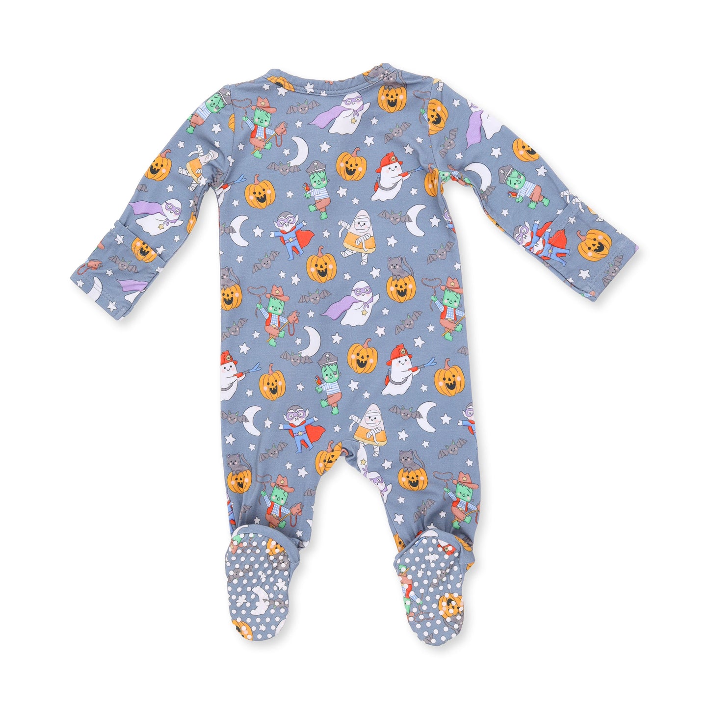Halloween Monster Dress Up Blue - 2 Way Zipper Footie