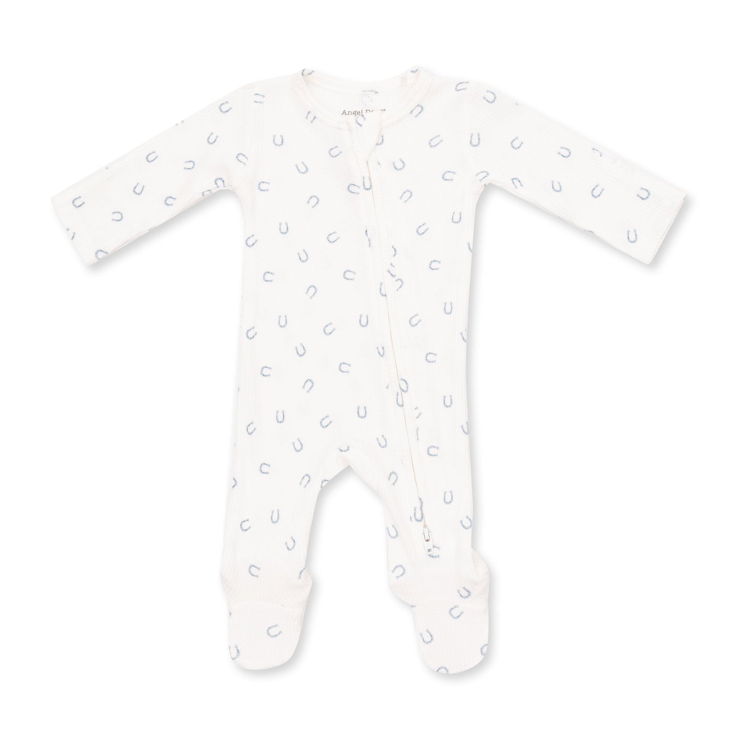 Little Horseshoes Blue - 2 Way Zipper Footie