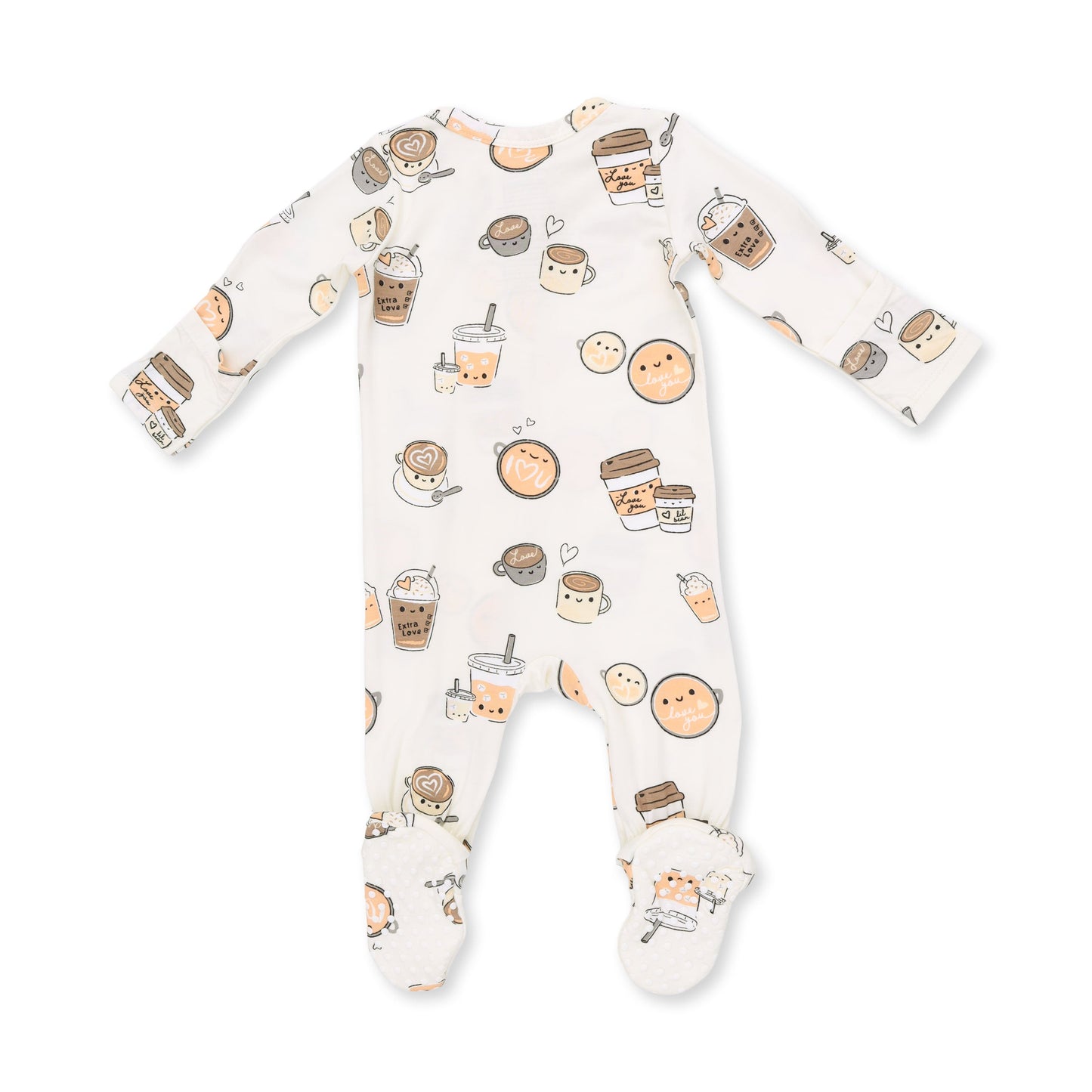 Love You A Latte - 2 Way Zipper Footie