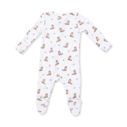 Mini Cowboy Boots - 2 Way Zipper Footie