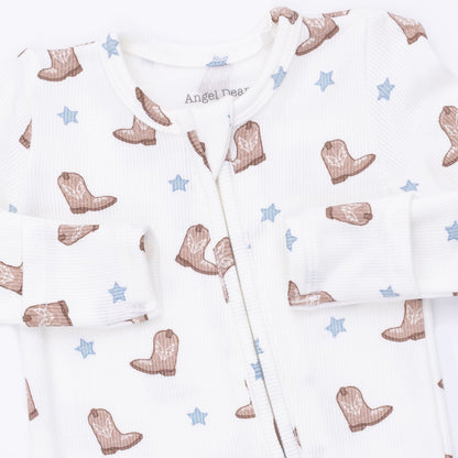Mini Cowboy Boots - 2 Way Zipper Footie