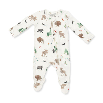 Northern Woodland Animals - 2 Way Zipper Footie