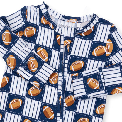 Football Patchwork - 2 Way Zipper Footie
