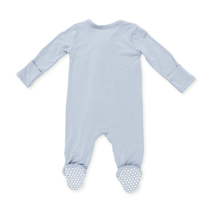 Solid Blue Fog - 2 Way Zipper Footie