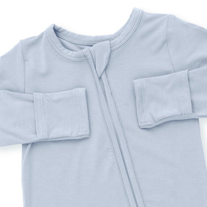 Solid Blue Fog - 2 Way Zipper Footie