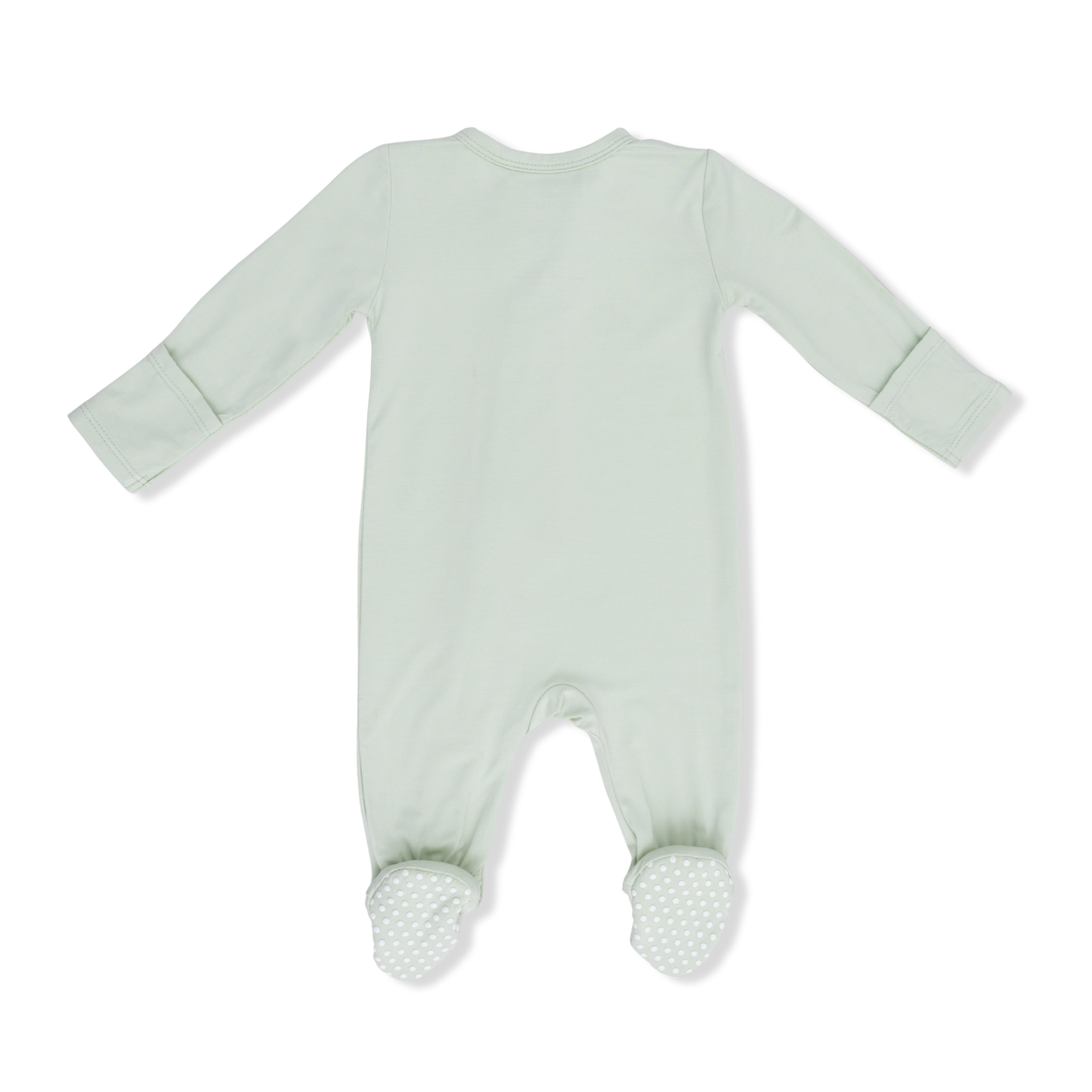 Solid Milky Green - 2 Way Zipper Footie